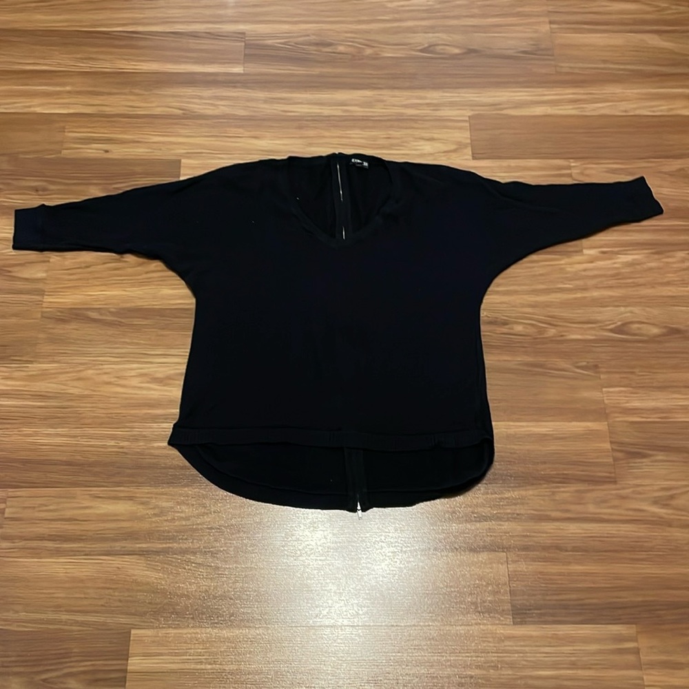 Size Small Express black knit sweater with zipper up back.